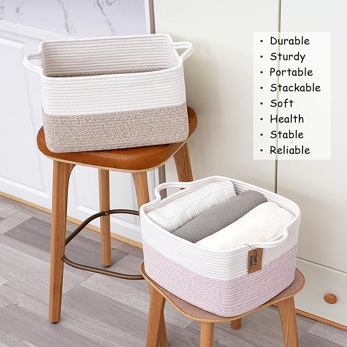 COMFY-HOMI 3-Pack Cotton Rope Woven Basket - Image 6