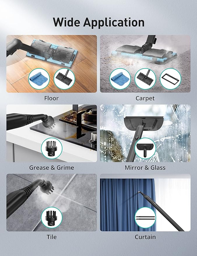 Steam Cleaner, 293°F 58 PSI Powerful Multipurpose Handheld Steam Mop - Image 4