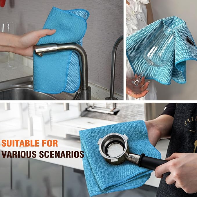 KinHwa Kitchen Washcloths for Dishes Absorbent Microfiber Dish Cloths Quick Dry - Image 4