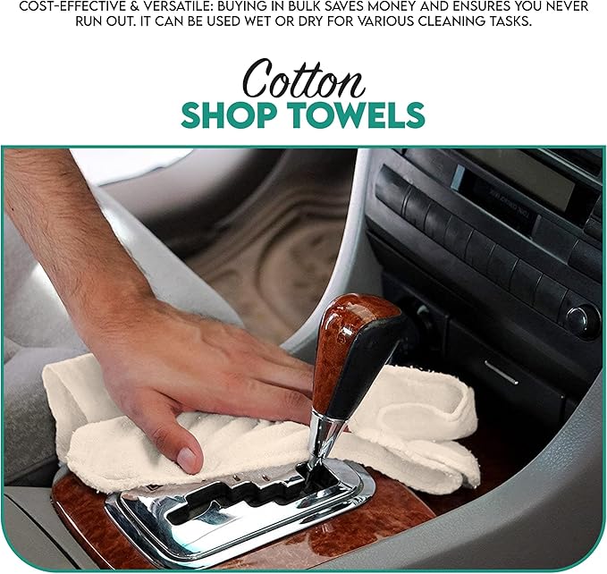 ZUPERIA Cotton Shop Towel – Multipurpose Cleaning Cloths Reusable Shop Rags - Image 8