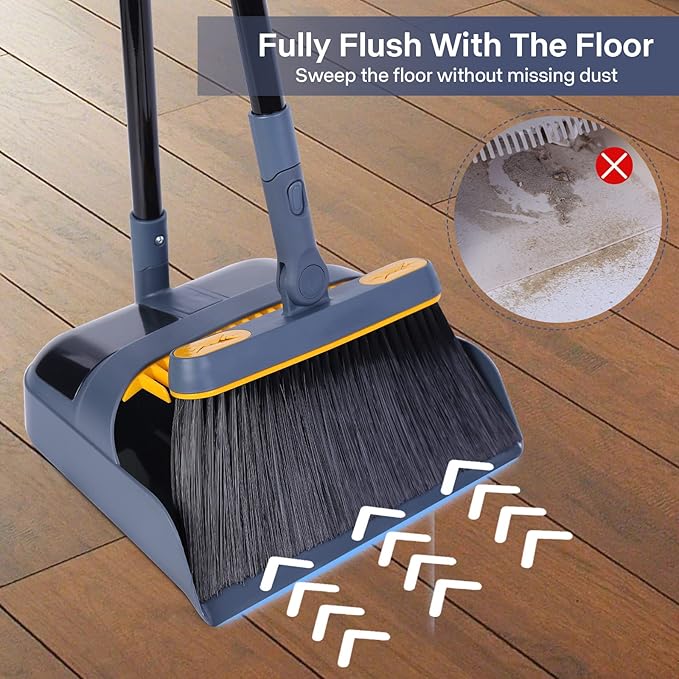 JEHONN Broom and Dustpan Set for Home, 54 Inches Long Handle Lightweight 180 - Image 7