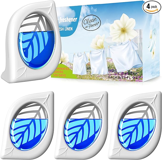 Air Freshener for Home, 4 Pack, Fresh Scent, Odor Eliminator for Small Area by Clean-n-Fresh