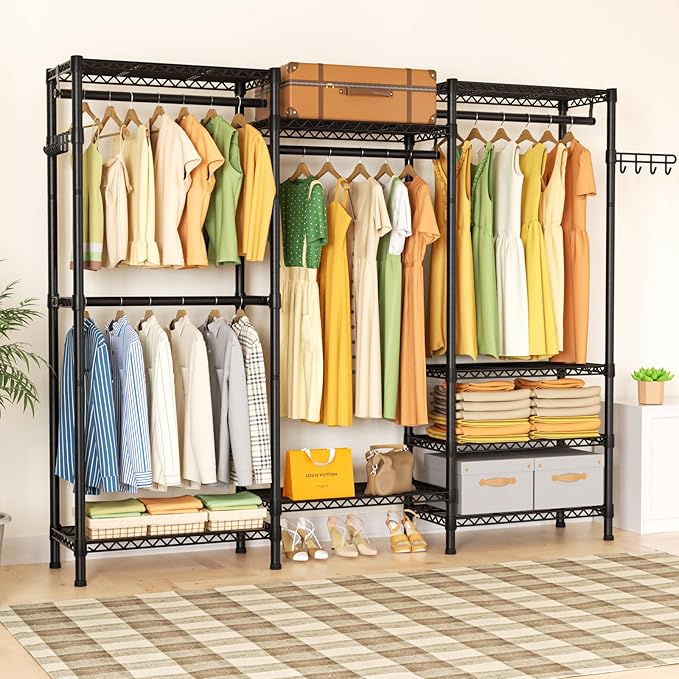 Heavy Duty Garment Rack Large Clothes Rack, Freestanding Closet Portable - Image 3