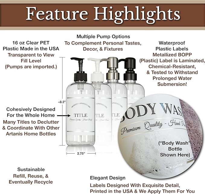 Clear Refillable Shampoo and Conditioner Bottles - Image 5