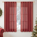 YoungsTex Red Linen Curtains 54 Inch Length by YoungsTex