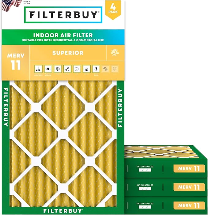 Filterbuy 14x25x2 Air Filter MERV 11 Allergen Defense Replacement, by Filterbuy