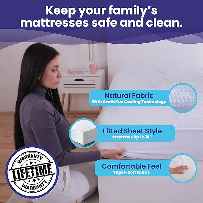 Cal King Size Waterproof Cooling Mattress Protector by Slumberfy - Image 3