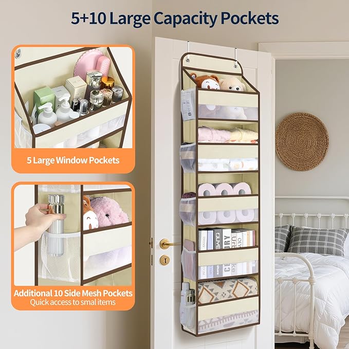 Yecaye Over The Door Organizer Storage, 5-Tier Heavy Duty Door Organizers - Image 3