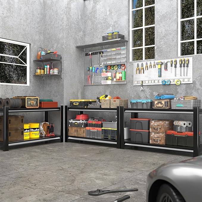 48" W 2-Tier Garage Shelving Heavy Duty, 1120LBS Loads Garage Storage Shelves - Image 2