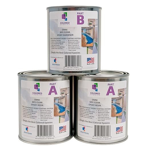 Coloredepoxies 10001 Clear Epoxy Resin Coating 100% Solids, High Gloss by ColoredEpoxies