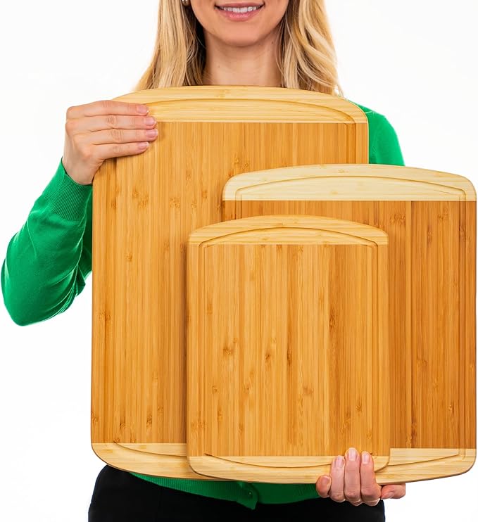 Extra Large Bamboo Cutting Board Set – Wood Cutting Boards - Image 8