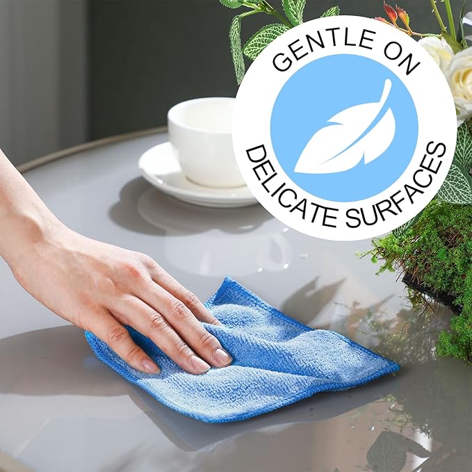 Tanlade Microfiber Cleaning Cloth 6"x6" Cleaning Rags Reasonable Kitchen Towels - Image 5