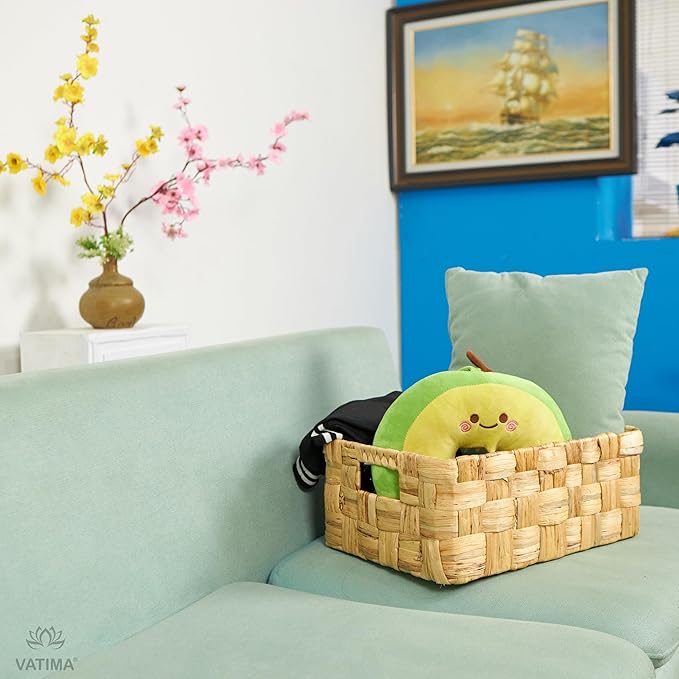 Vatima Jumbo Wicker Storage Basket, Large Hyacinth Organizer, 16.9x12.1x7.1H - Image 8