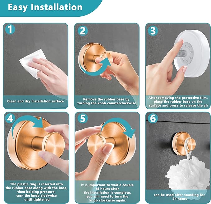 Suction Cup Hooks for Shower, Wreath Hanger for Front Door, Removable No Drill - Image 7