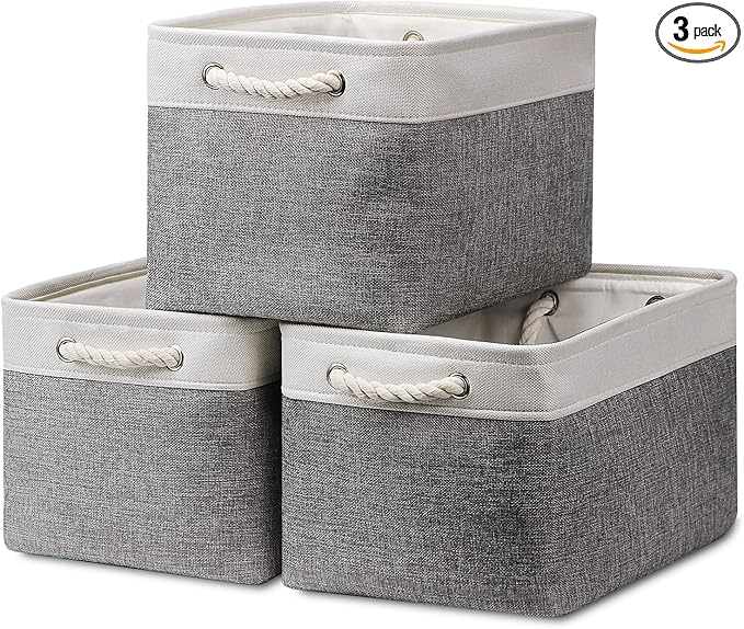 HNZIGE Large Fabric Storage Baskets by HNZIGE