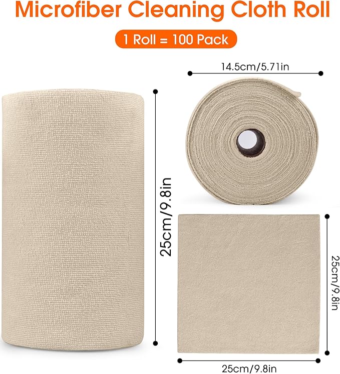 Roll of Microfiber Cleaning Cloth –100 Pack, Tear Away Microfiber Towels - Image 7