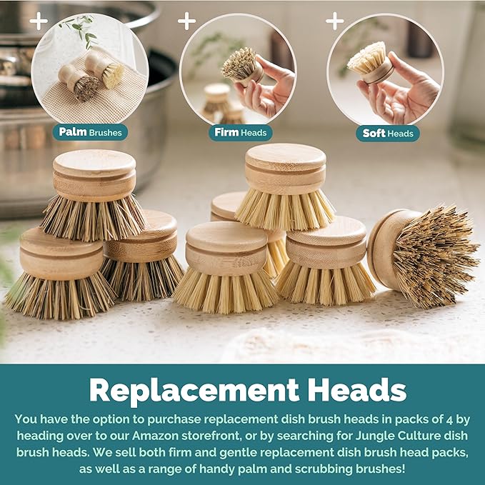 Jungle Culture® 6 Piece Natural Dish Brushes - Image 8