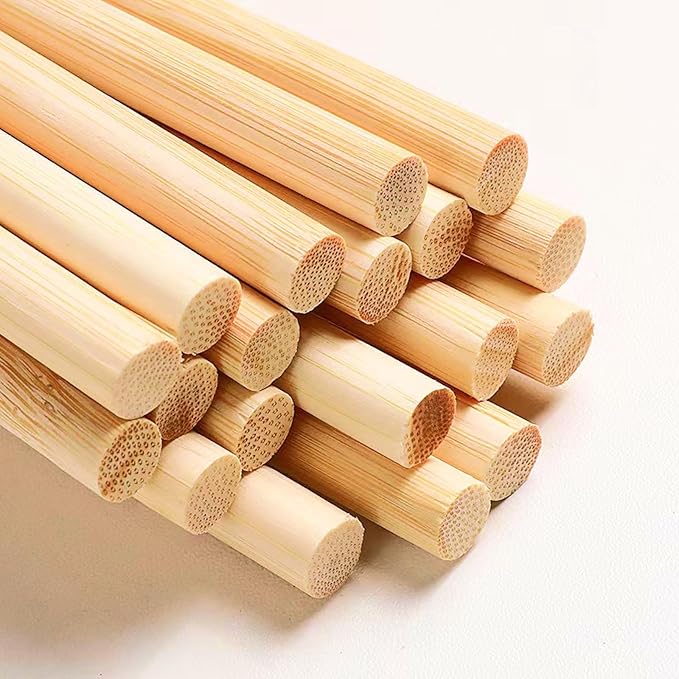 3/8 x 6 Inch 50 PCS Dowel Rods Wood Sticks Wooden Dowel Rods by DTmasao