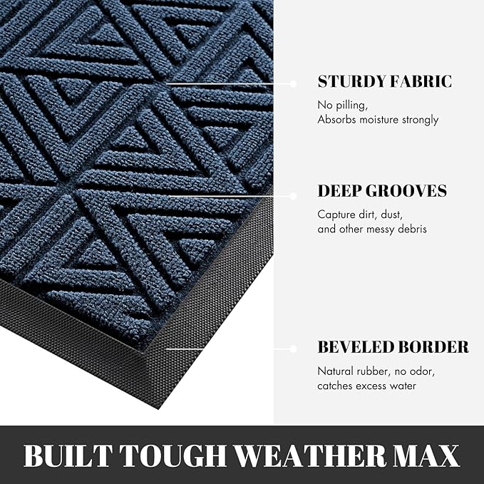 Yimobra Large Door Mat 36x24, All-Weather Waterproof Non-Slip Welcome Matt - Image 2