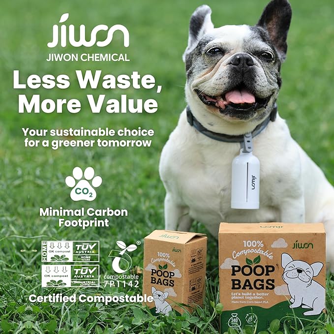 JIWON 100% Certified Home Compostable Dog Poop Bags, OK Compost & Seedling - Image 6