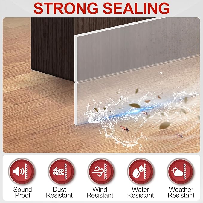 MYFAMIREA Door Weather Stripping 2IN x 20FT Door Draft Stopper Seal Tape - Image 3