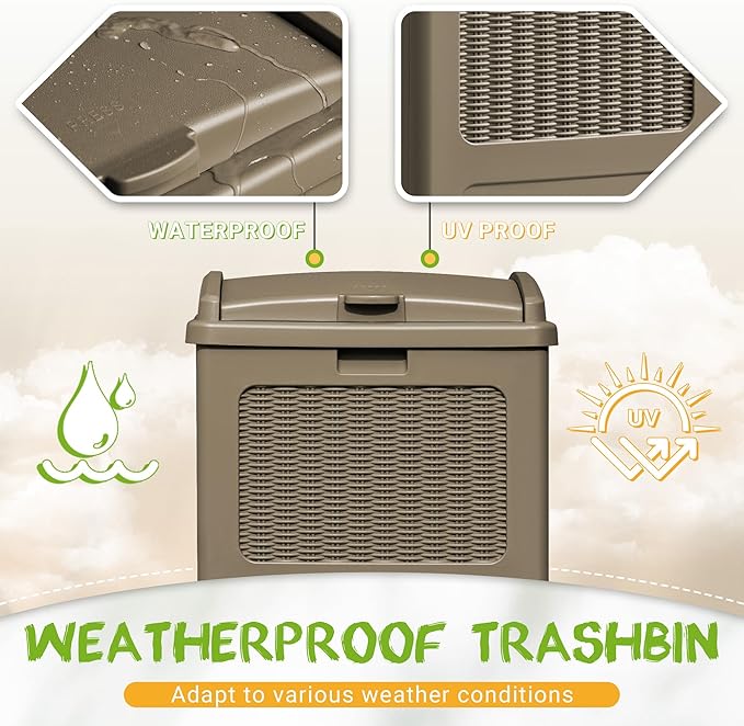 YESHOMY 4 Pack Outdoor Trash Can - Image 3