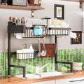 Over The Sink Dish Drying Rack, Expandable Height and Length, 2 Tier Large by ADOYMIRO