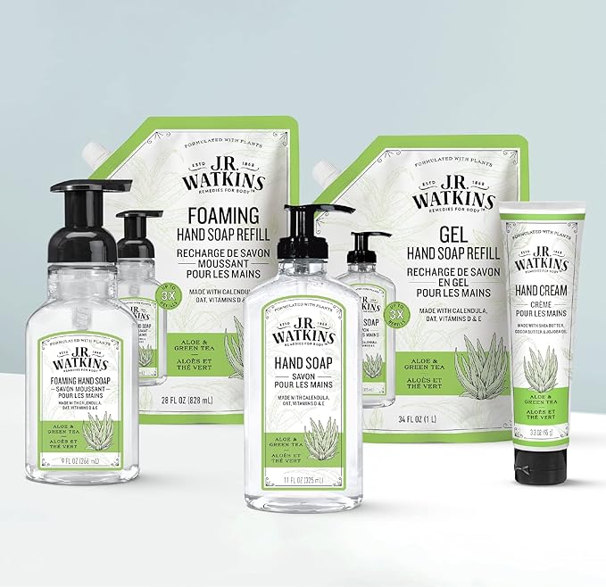 J.R. Watkins Hand Soap Refill, Aloe and Green Tea 34 fl Ounce - Image 4