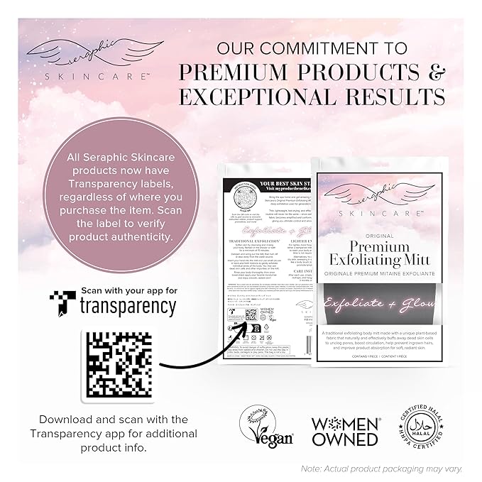 Seraphic Skincare Premium Exfoliating Mitt - Image 6