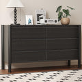 Dresser for Bedroom with 6 Drawers, Wooden TV Stand, Closet Clothes Organizer by ROMMAK