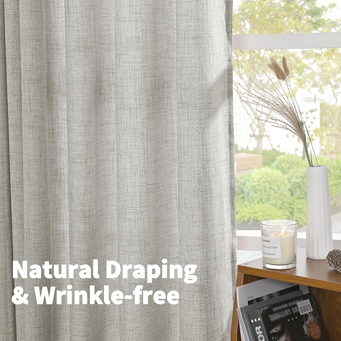 YoungsTex Light Grey Cafe Curtains 36 Inch Length - Image 6