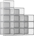 Kuject XX-Large Shoe Storage Boxes Organizers Clear Plastic Stackable 12 Pack by Kuject