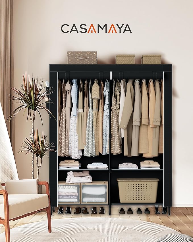 Portable Closet, 54.3 Inch Large Capacity Wardrobe Closet - Image 2