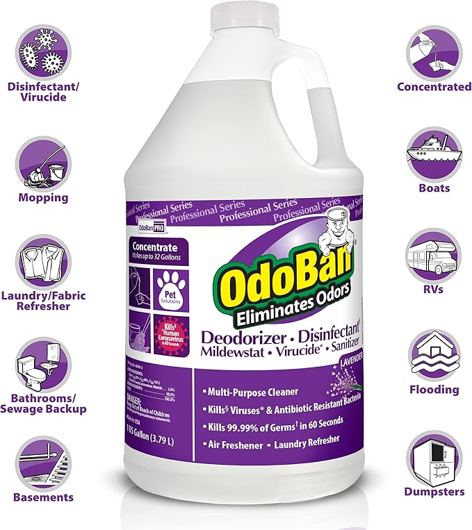 OdoBan Professional Disinfectant and Odor Eliminator Concentrate, Made in the - Image 2