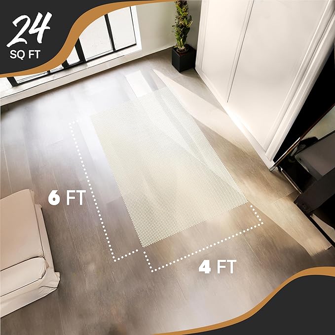 Nevlers 4'x6' White Non Slip Rug Pads | PVC Foam Rug Gripper - Image 4