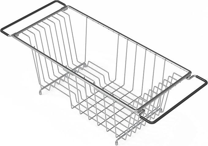 Simple Houseware Over Sink Counter Top Stainless Steel Dish Drainer Drying Rack - Image 5