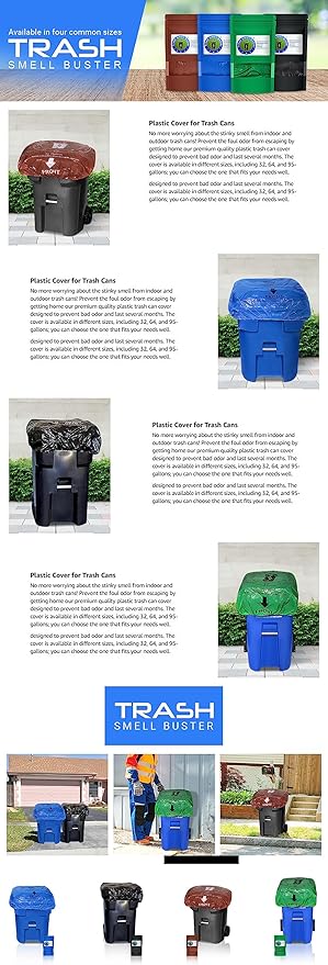 64 Gallon Trash Can Cover Odor Eliminating Bag - Image 9