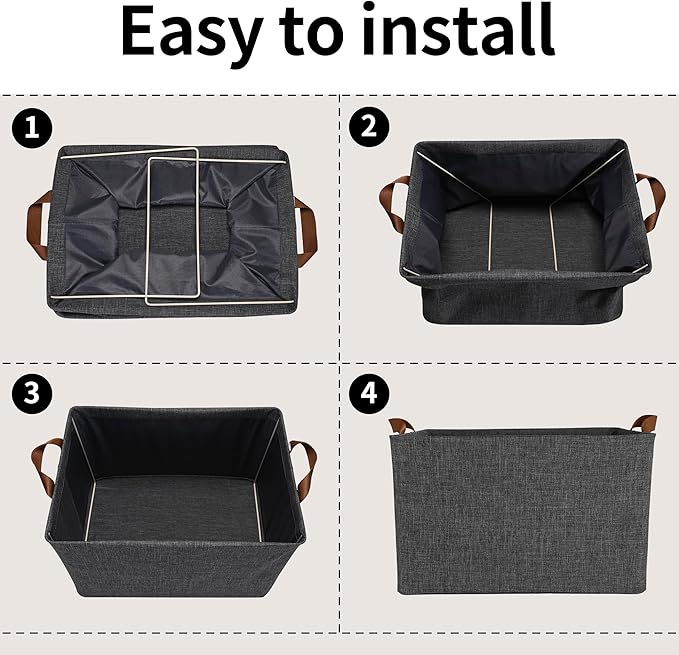 GRANNY SAYS Closet Storage Baskets, Collapsible Fabric Storage Bins - Image 7