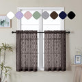 Aiyufeng Brown Sheer Curtains Tiers 36 Inch Length 2 Panels, Airy Lightweight by Aiyufeng