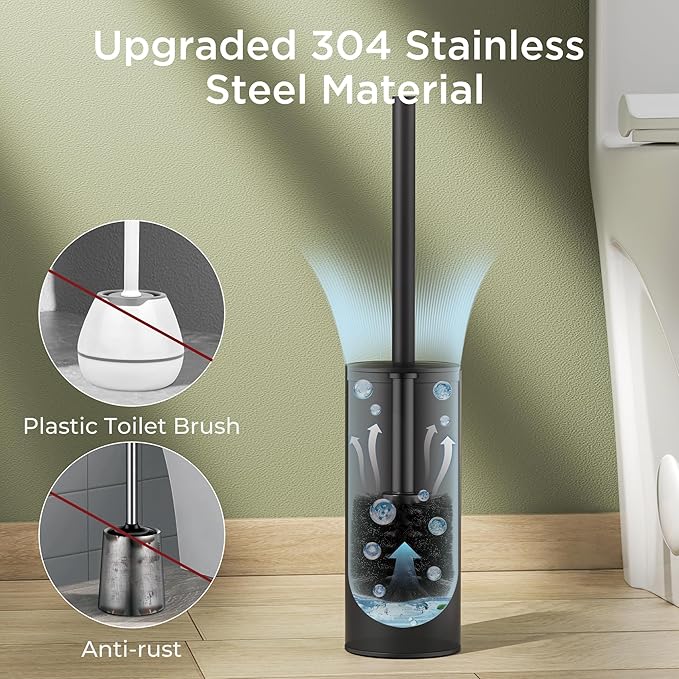 Toilet Brush and Holder Set, Toilet Bowl Brush - Image 4