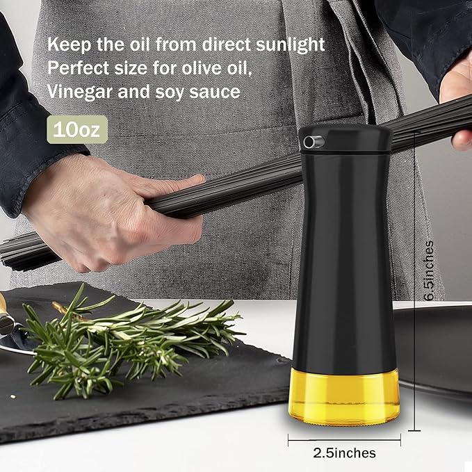 Aelga Black Oil And Vinegar Dispenser Set - Image 4