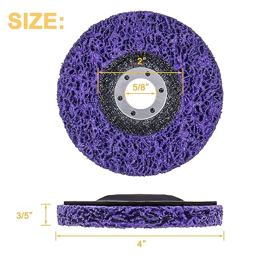 6 Pack 4" x 5/8" Strip Discs Stripping Wheel Fit Angle Grinder Clean and Remove - Image 3