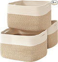 Large Storage Baskets for Organizing Shelves, Woven Cotton Rope Bins for Baby by ICERZCZ