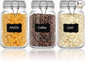 Clear Food Storage Jars 50oz Square, Airtight Glass Canister by Unknown