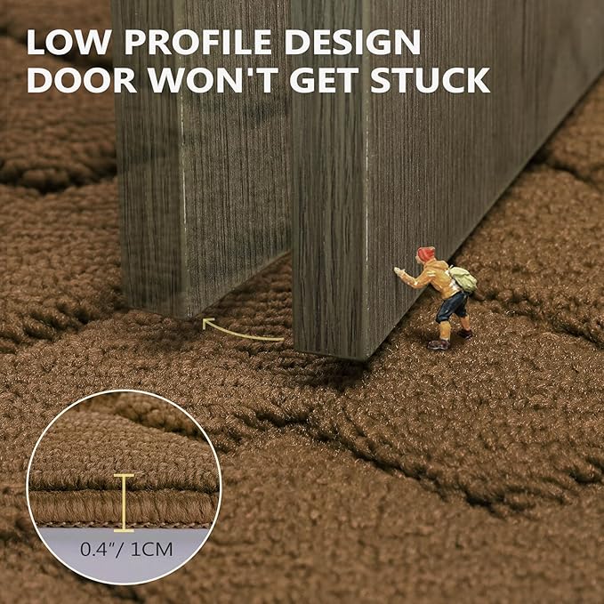 hicorfe Indoor Doormat, Front Back Door Mat TPR Backing Non Slip Mats 20"x31.5" - Image 3
