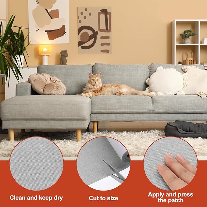 PATIKIL 70x4.4 Inch Linen Repair Tape, Repair Fabric Patch Self Adhesive Couch - Image 3