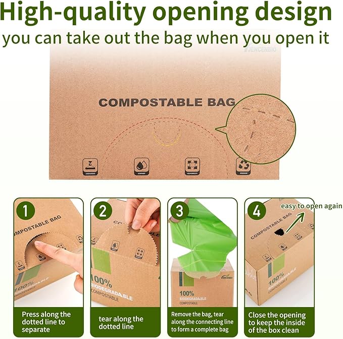Compost Bags, 13 Gallon, Extra Thick 1.1 Mils, Compostable Food scrap waste bags - Image 4