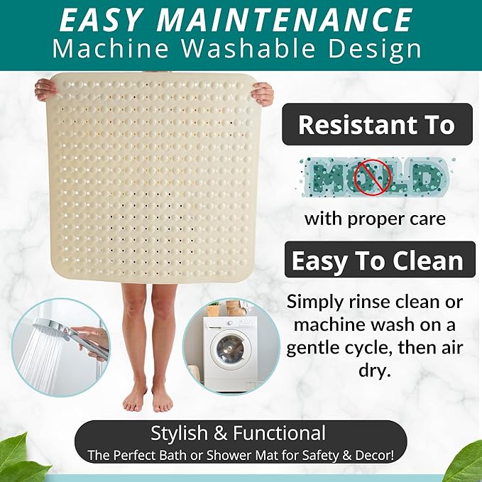 ENKOSI Extra Large Square Non Slip Shower Mat - Image 4