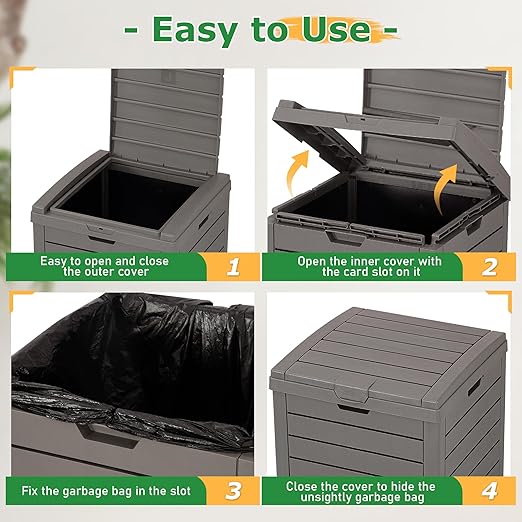 NUNU LAB 31 Gal Outdoor Trash Can - Image 4