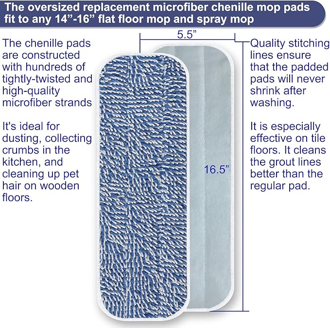 Replacement Mop Pad 16.5''x5.5'' - Image 2